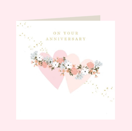 anniversary day greeting cards with floral design