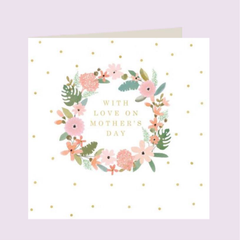 mothers day greeting card with floral illustration