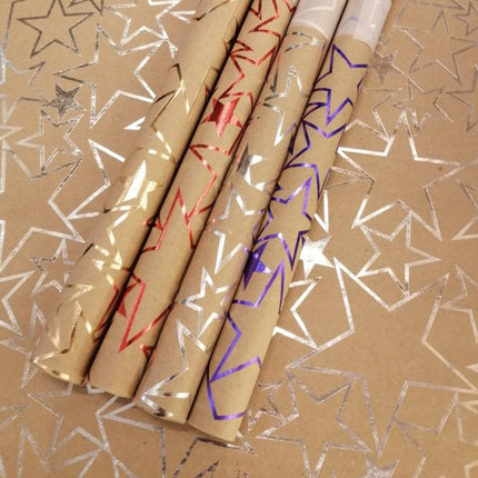 Gift Wrapping Paper-Kraft Paper Foil Stars | ورق تغليف النجوم اللماعة - By Fatma