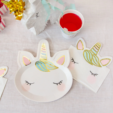 unicorn themed party disposable plate