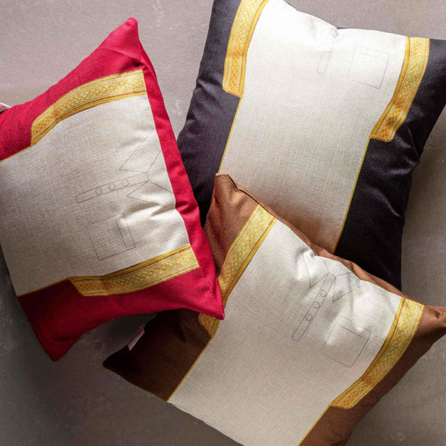 Bisht Pillow in red, black, grey| مخدة البشت