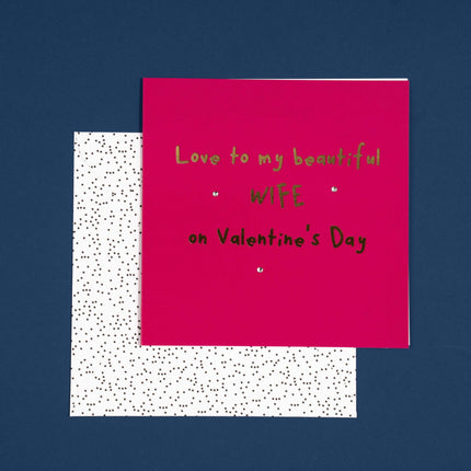 Red Greeting Card "Love to my beautiful wife"