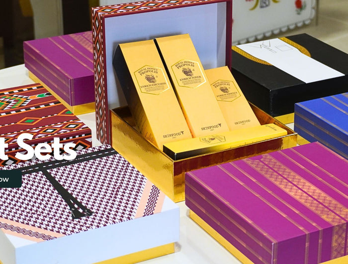 traditional gift sets on table