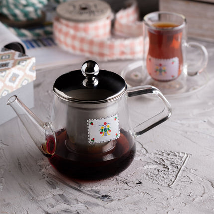 Traditional Designs Glass Teapot |  ابريق شاي زجاجي بتصميم تراثي - By Fatma