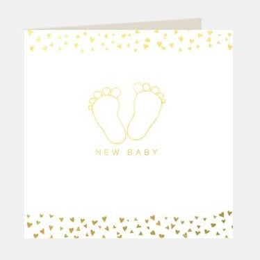 new born baby feet design greeting card