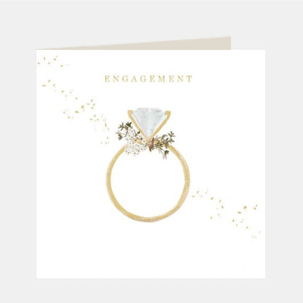 engagement greeting cards with golden ring design
