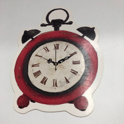 red clock design post card