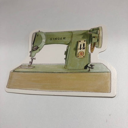 vintage sewing machine design post card 