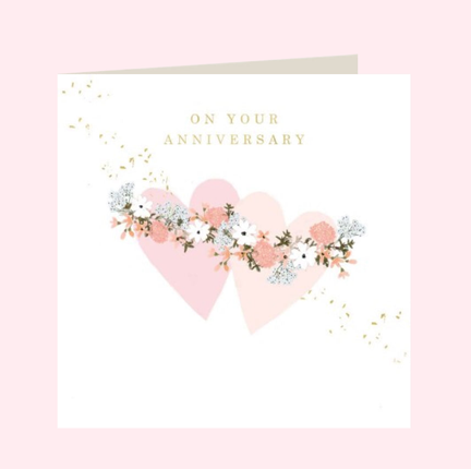 anniversary day greeting cards with floral design 
